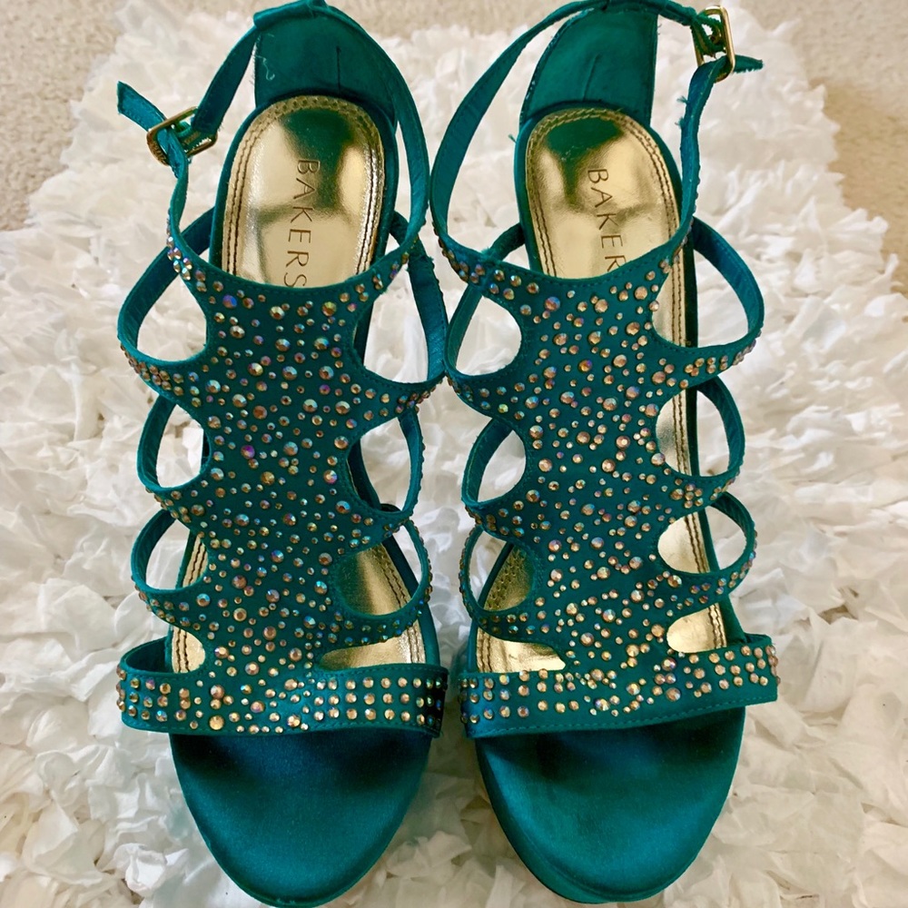 Bakers Rhinestone Shiny Open Platform Heel